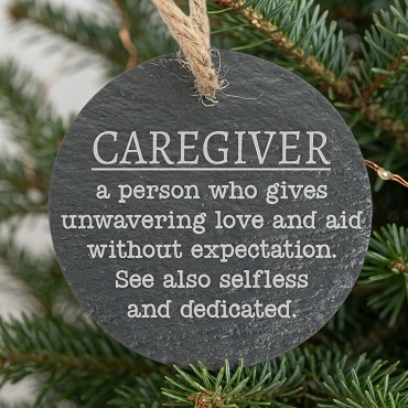 Caregiver Appreciation Slate Ornament Personalized Back Thank You Gift